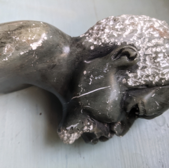 African Soapstone Male Bust Carved Sculpture - Picture 4 of 16